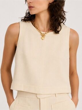 Max Studio London NWT Structured Twill Top M